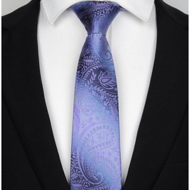Floral Neckties for Men Purple Formal Summer Paisley Silk Tie Luxury Dances Wedding Neckties
