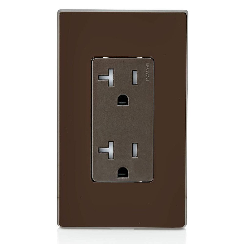 Leviton T5825 20 Amp Decora Tamper-Resistant Duplex Electrical Wall Outlet