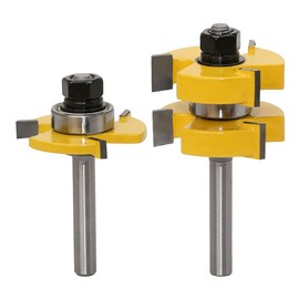 2-Piece Groove and Tongue Tongue and Groove Set, 8 mm Shank Tongue and Groove Cutter Set, Router Bit Woodworking Milling Wood Cutter Tool