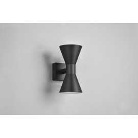 lightling Modern Wandlampe Ashraf aus Aluminium, Up and down Beleuchtung, exkl. 2 x GU10 max. 10W, IP44, Höhe 10 cm, Breite 20 cm, schwarz matt