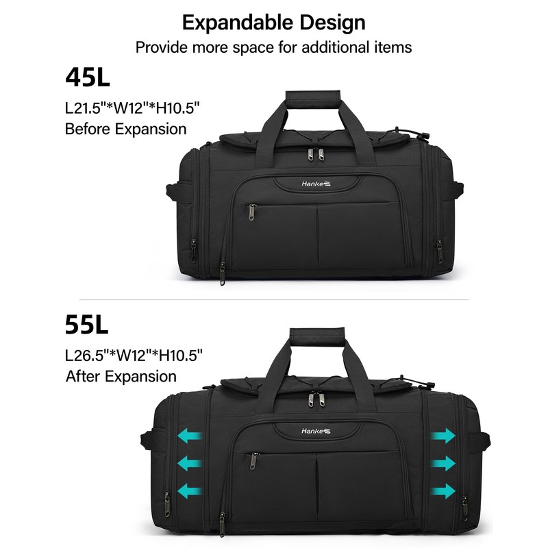 Hanke Expandable Carry On Luggage Bag,3 in 1 Duffle Bag