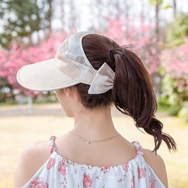Ladies Large Brim Sun Hat Printing Visor Cap UPF 50+ UV Sun Protection Summer Beach Hat Travel Casual Sunhat Womens Sun Visor Cap for Holiday Beach Swimming Cycling Camping Hiking Trekking Running