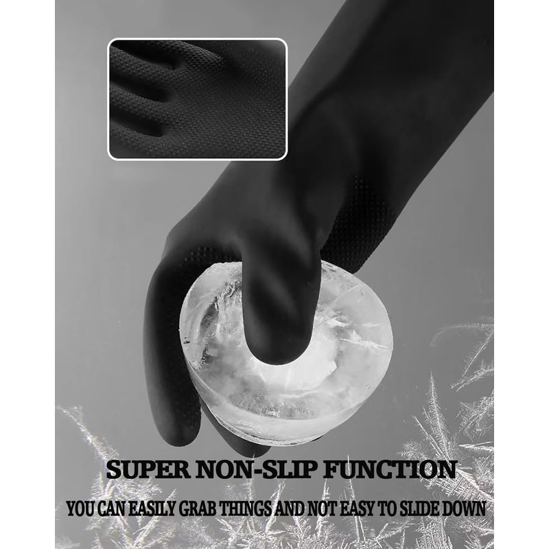 ZaoKing 14" Chemical Resistant Gloves Heavy Duty Rubber Gloves Long