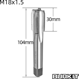 Burkit M18 X 1.5 Tap and Die Set, M18 x 1.5 Machine Thread Tap and Round Die Right Hand