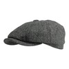 Gamble & Gunn 'Ramsden' Flat Cap Grey Herringbone Shetland Tweed