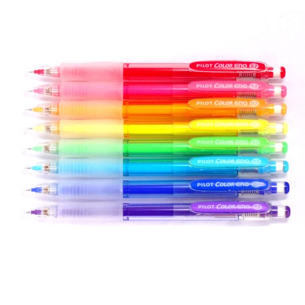 Pilot Color Eno Mechanical Pencil, 0.7mm, 8 color set (Japan Import) [Komainu-Dou Original Package]
