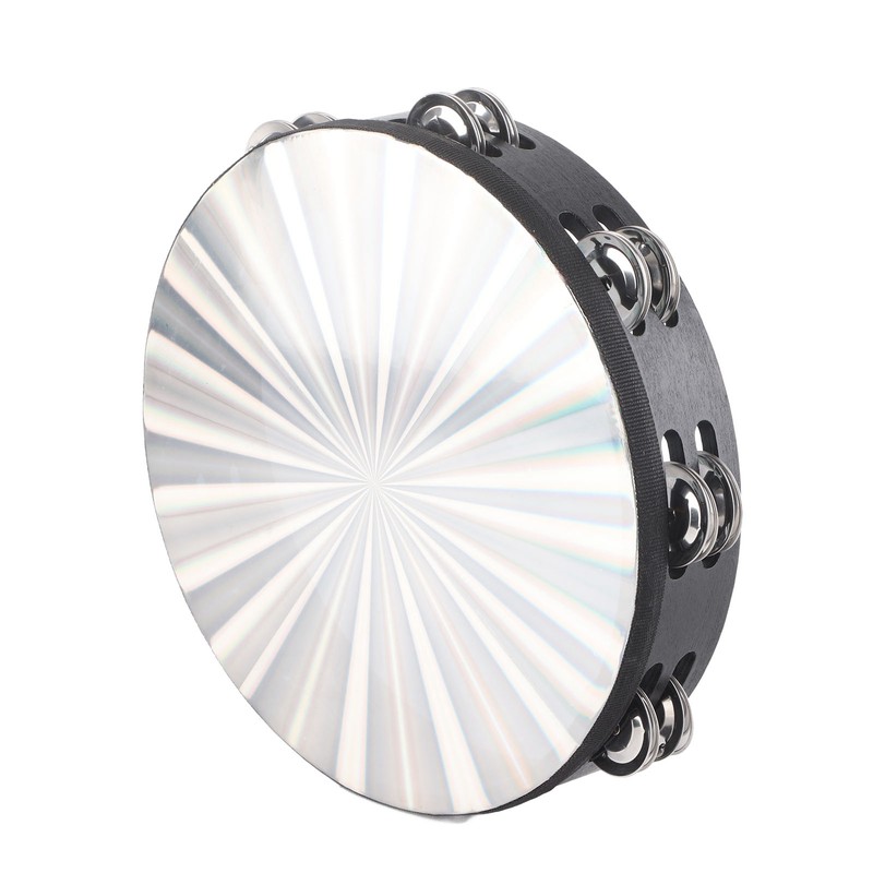 Tambourine Double Row 16 Pairs Metal Jingles Clear Sound Laser