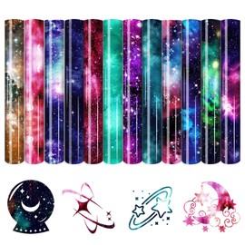 HTVSTD Starry Sky HTV Heat Transfer Vinyl 12pcs10*12in Iron on Vinyl