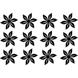 12 x Flower Vinyl Decal Sticker for Car/Window/Wall (Grey Gloss)