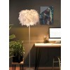 Kariosid Feather Floor Lamp,59in Simple Modern LED Standing Lamp,White Feather