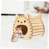 Angoily Natural Wood Hamster House Toy Hamsters Foraging Bed Coconut