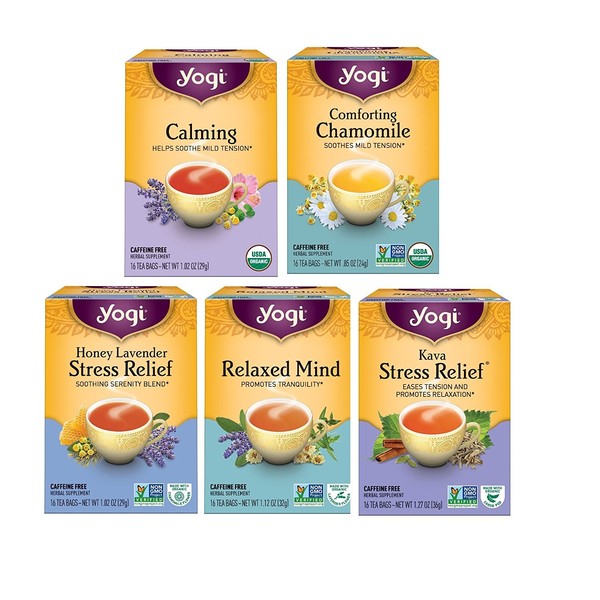 Yogi Tea Relaxation Variety Pack - 5 Different Stress Relieving