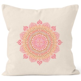 Autiga Cushion Cover Mandala Ethnic Boho Bohemian Decorative Cushion 40 x 40 cm Natural Cotton 40 cm x 40 cm