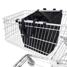achilles Easy-Shopper Alu, foldable shopping cart bag, shopping bag suitable for all common shopping carts, black, 33x50x38cm
