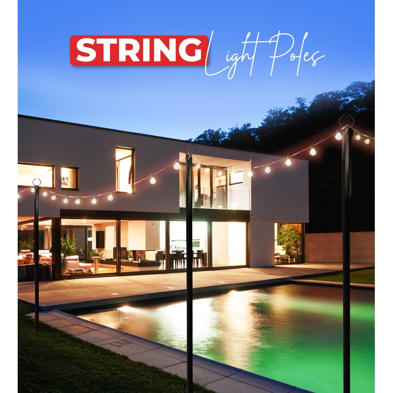 Utopia Home String Light Poles Circle, 9FT Light Poles for