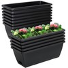 Lysjtsr 12Pcs 17Inches Rectangle Planter Box with Drainage Holes and