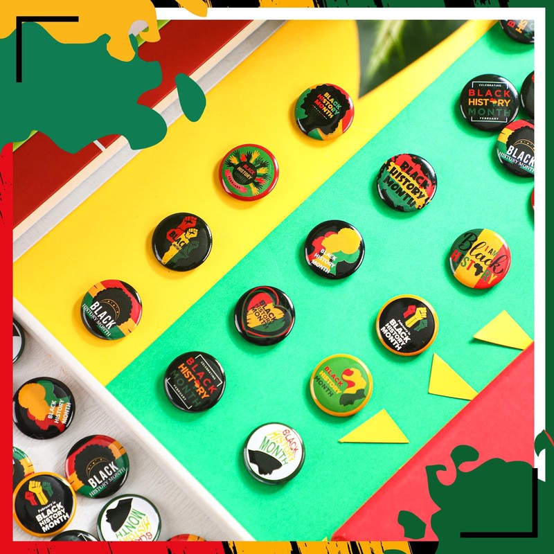 Sotiff 200 Pcs Black History Month Buttons Pins Bulks 1