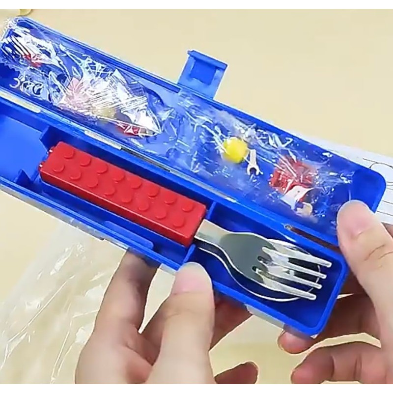 Building Block Cutlery Set, Spoon and Fork with building blocks