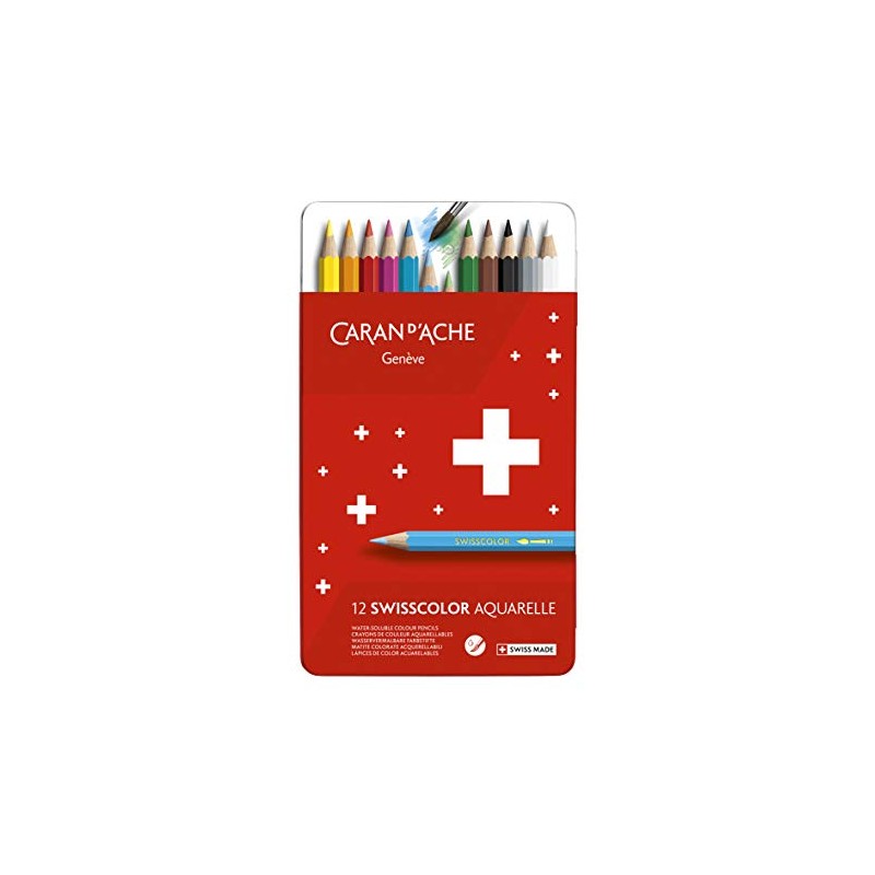 Caran D'ache Swisscolor Colour Pencils in Metal Box (Pack of