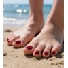 Morily Solid Dark Red Press on Toenails for Women, 24