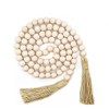 Syyflibb Farmhouse Beads 58in Wood Bead Garland with Tassels Rustic