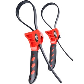 SMART JERRY - Rubber Strap Wrench Plumbing | 2-Pack Anti-Scratch Belt Wrenches for Shower Heads, Oil Filter, Pipes & Drain | Adjustable Shower Head Wrenches | Oil Filter Strap Wrench