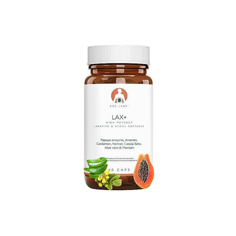 Laxative Fast Acting LAX+, Stool Softener, 100% Natural with Aloe
