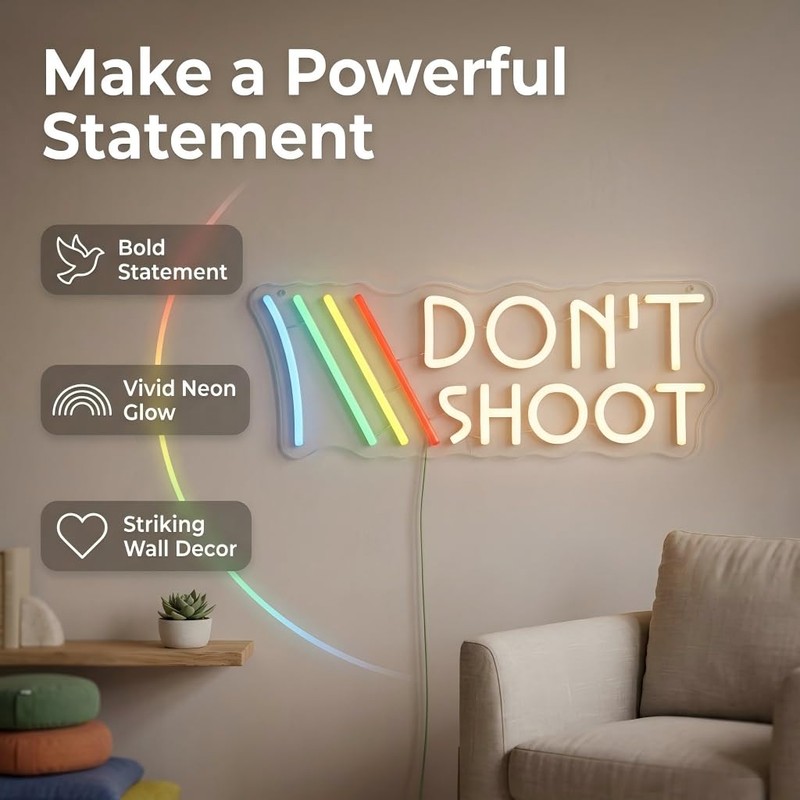 ARC "Don't Shoot" Neon Sign for Game Room - Funny