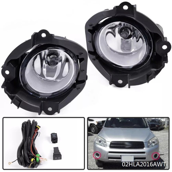 jijiamotor13 Fit For 2006-2008 Toyota Rav-4 Bumper Fog Lights Lamps