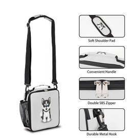 Kids Lunch Box for Boys Girls Husky Dog Lunch Bag Cute Dog Kids Lunch Bags Insulated Kids Lunch Bags with Adjustable Shoulder Strap for School, Picnic