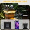 T-SUN Solar Post Cap Lights Outdoor 12 Pack, 2 Modes