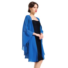 Shawl Wrap Chiffon Scarf For Women Evening Dresses Wedding Stole Azure Blue