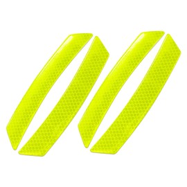 Lyxheth 4PCS Car Reflective Trim Side Marker Stickers, Side Reflectors for Car, Anti-Collision Automatic Bumper Fender Stickers, Auto Exterior Accessories Reflector Guard Fit Cars (Green, 4PCS)