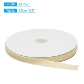 QUARKZMAN Velvet Ribbon 5/8 Inch x 25 Yard Single Sided Roll Silky Velvet Fabric for Bouquets DIY Crafts Gift Packaging Wedding Party Cream