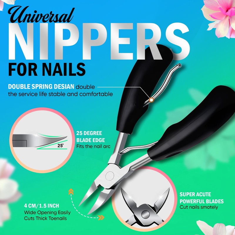 Toenail Clippers Set for Thick & Ingrown Nails Tough Toenail