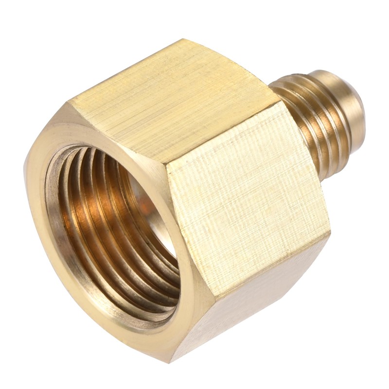 sourcing map Brass Pipe Fitting, 1/4 SAE Flare Male 1/2