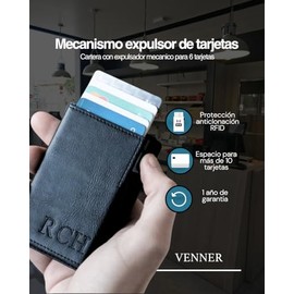 Venner Wallet - Cartera Minimalista RFID para Hombre y Mujer, Tarjetero Slim para 8-10 Tarjetas y Billetes, Diseño Compacto y Ligero (Café)