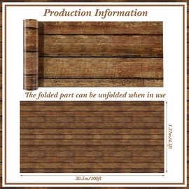 Irenare Brown Wood Grain Tablecloths Rustic Plastic Table Covers for Rectangle Table, Vintage Farmhouse Table Cloth Decorations for Western Barn Birthday Wedding (1 Pcs,54 Inch X 100 ft)