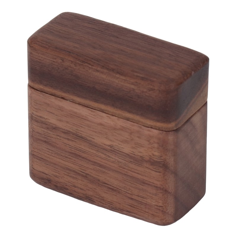 Ring Box Walnut Magnetic Cover Inlay Fleece Portable Wooden Wedding