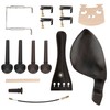 4/4 Violin Parts Tailpiece Ebony Tuning Pegs Chinrest Endpin Tuners