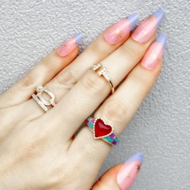 Nailsculpt Press On Nails - Almond Nude Blue French Tip Fake Nails with Glaze Finish | Salon Quality | 24 nail kit -12 Sizes with 48 Jelly tabs| Reusable Durable Easy- Removal False Nails