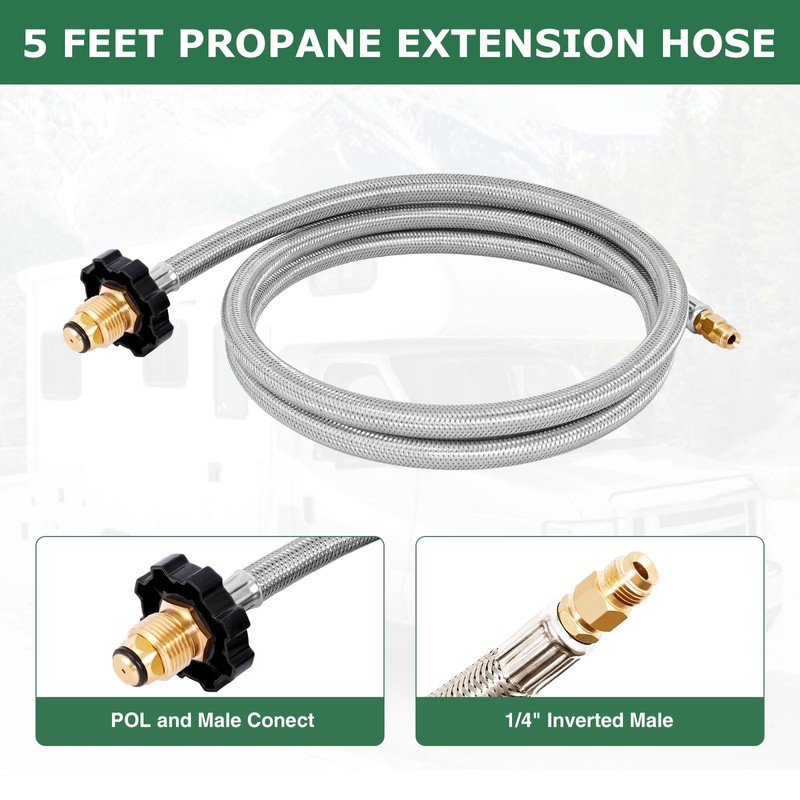 konros Extend a Stay RV Propane Kit, 4-Port Propane Brass