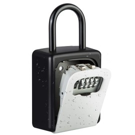 Diyife Key Safe, [Weatherproof] Portable Lock Box for Keys Outdoor with Removable Shackle, [2 Install Modes] Door Handle & Wall Mounted Combination Key Lock Box for Home Office Garage School Airbnb