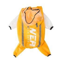 BT Bear Dog Raincoat with Legs,Breathable Four-legs Large Dog Raincoats Waterproof with Reflective Strips & Hood Jumpsuit for Large Dogs,6XL