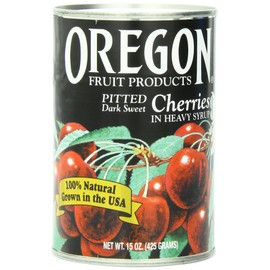 Oregon Fruit Products Dark Sweet Cherries in Heavy Syrup, 15 Ounce (Pack of 8)