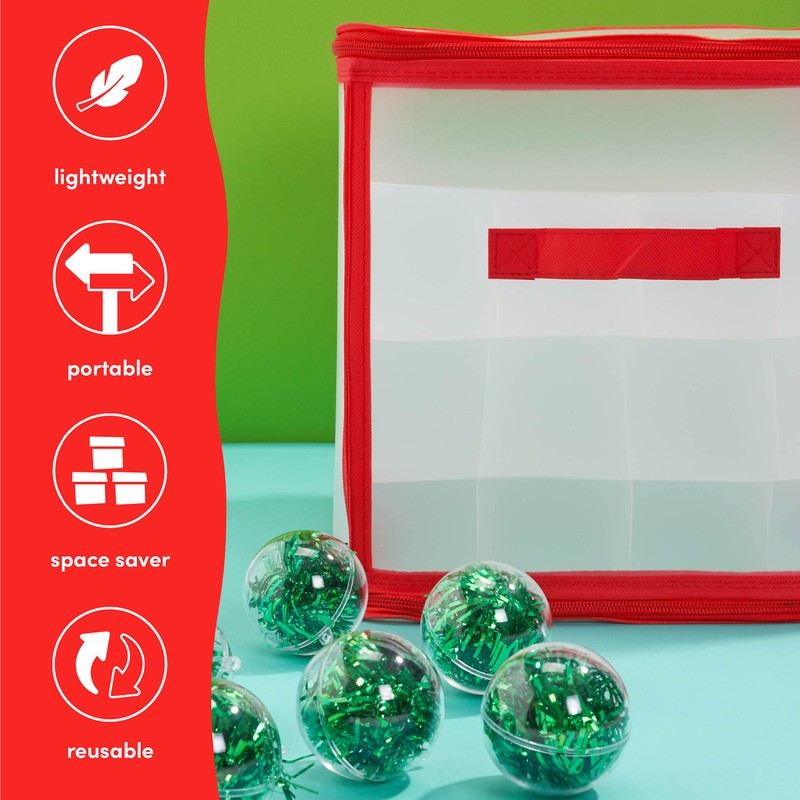 THE TWIDDLERS - Christmas Baubles Storage Box with Movable Inserts