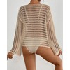 Bsubseach Crochet Tops for Women Long Sleeve Beach Swimsuit Coverup