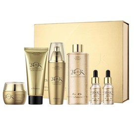 Kit Cuidado Facial 24k Pure Gold, 6 Piezas - Colágeno Oro y Sérum Antiarrugas Set Skincare