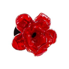 Dale Tiffany AW24083 Rose Bud Flower Hand Blown Art Glass Wall Decor, Red, 4.75" Diameter