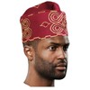 Dupsie's Cotton Burgundy Embroidered African Hand Woven ASO Oke Hat